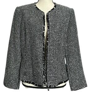 Evan-Picone Blazer 12 Tweed Raw Seam Jacket